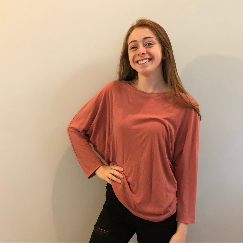 Long Sleeve Peach Sweater